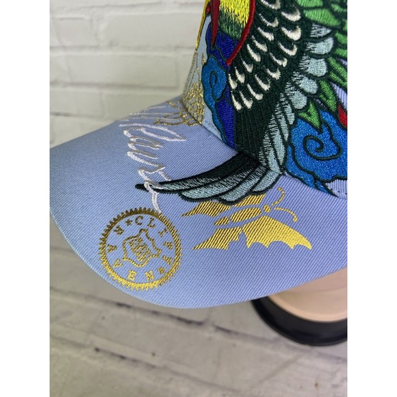 Cliff Raven Artwear Peacock Hardy Tattoo Embroidered Mesh Back Snapback Hat Cap - Picture 3 of 9